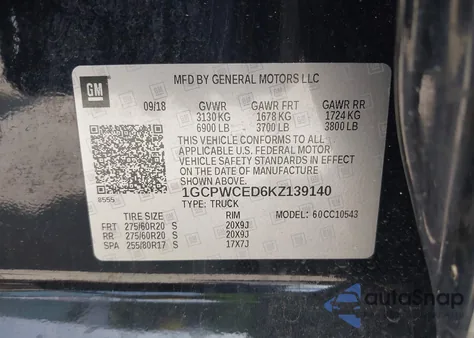 2019 Chevrolet Silverado 1500 Lt from USA, damaged, VIN 1GCPWCED6KZ139140